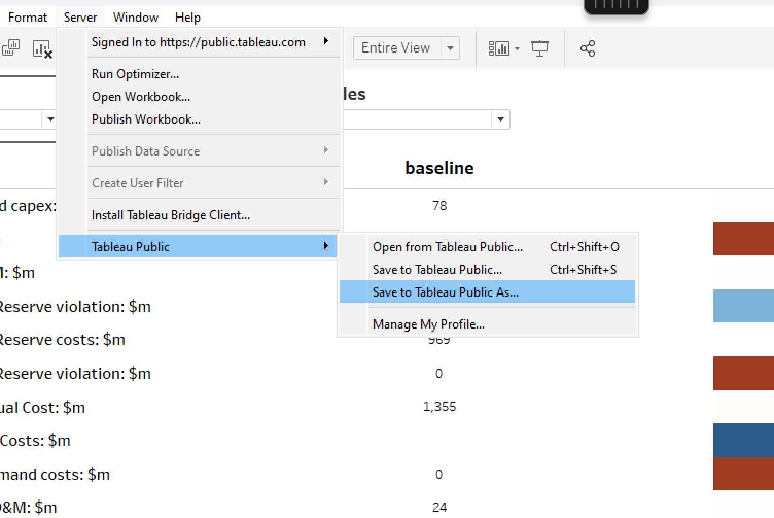 Save to Tableau Public
