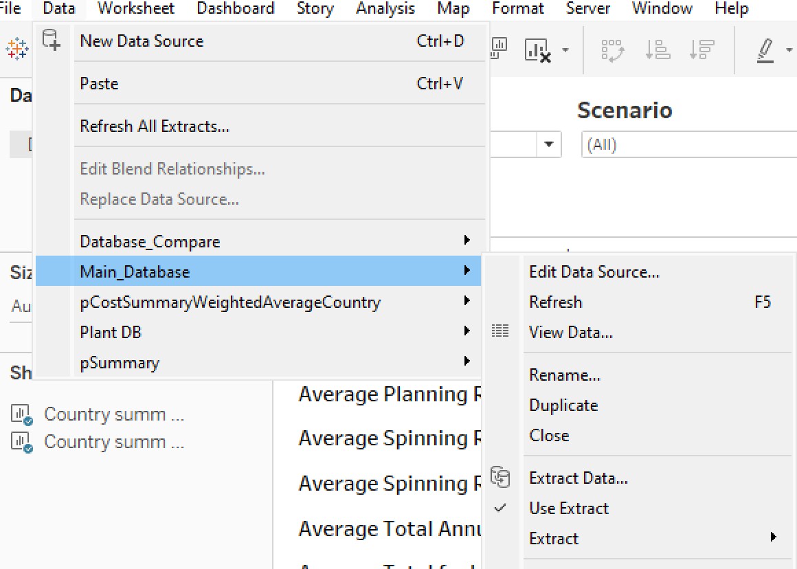 Extract data in Tableau